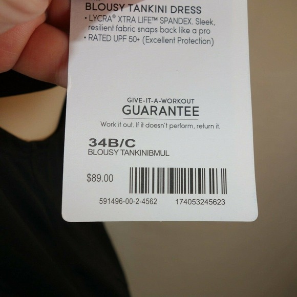 Athleta Blousy Tankini Dress 34B/C + Bottoms - Picture 4 of 10